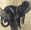 Auction by Christie's Londres. Royaume-Uni. du 11/05/2000 - Slouching Black panther in a tree. 1930. (lot n°130)